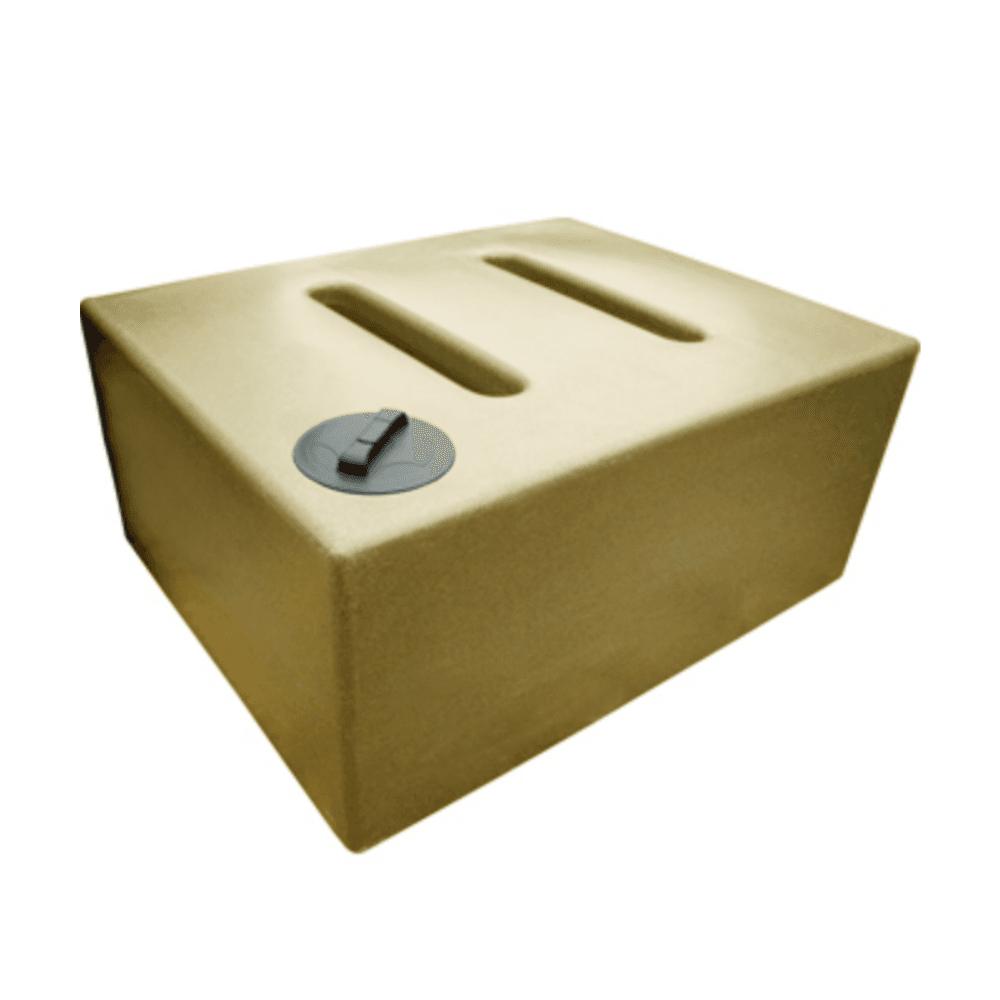 Extra Large Layflat 1050L Rectangular Baffled Water Butt in Sandstone