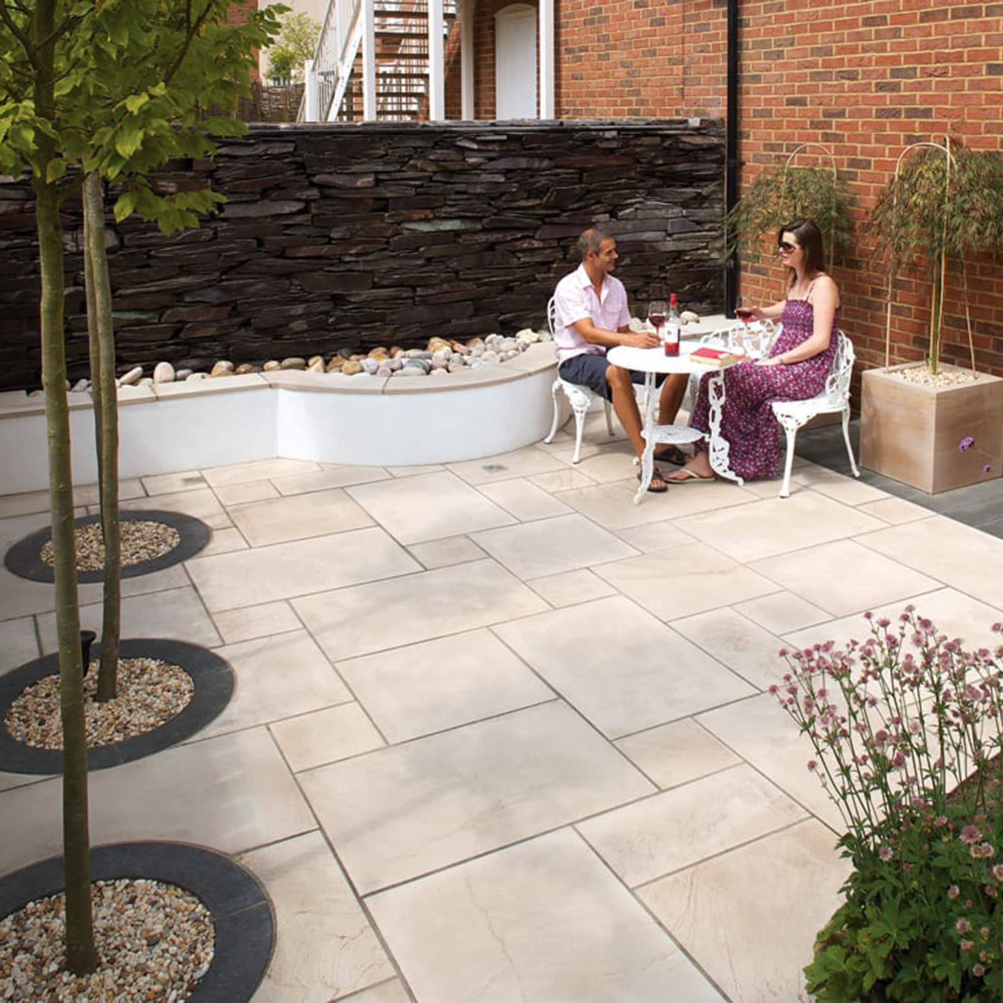 Marshalls Fairstone Sawn Versuro Natural Stone Paving Caramel Cream 760 x 1010mm