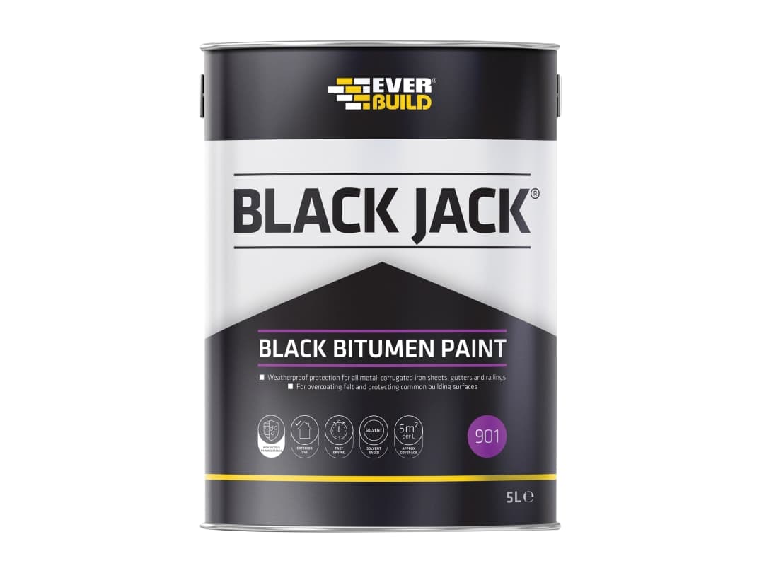 Everbuild Sika 901 Black Bitumen Paint 5L 852659