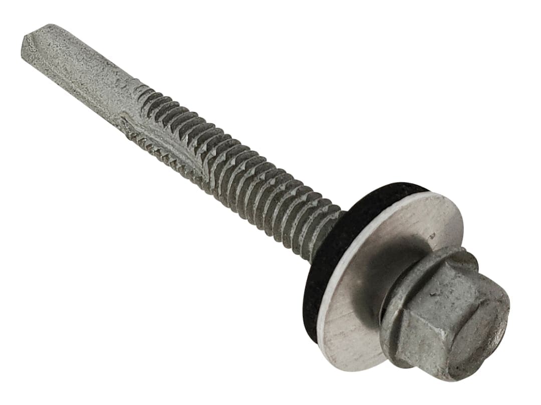 ForgeFix TechFast Roofing Sheet to Steel Hex Screw & Washer No.5 Tip 5.5 x 70mm Box 100 TFHW16SD5570H