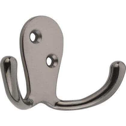 Wide Double Robe Hook - Black Nickel - Wall/Door Mountable - Decohooks