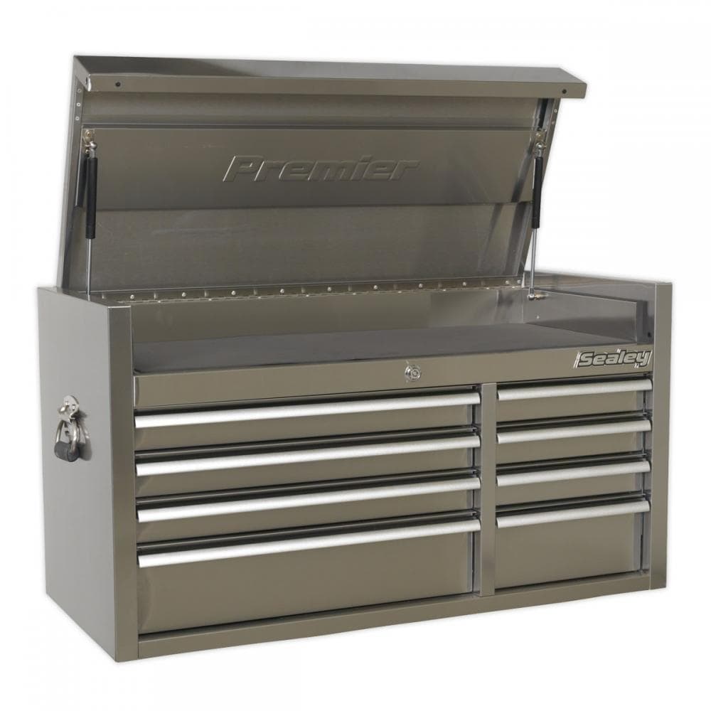 Sealey PTB104008SS Topchest 8 Drawer 1055Mm Extra-Wide Stainless Steel Heavy-Duty