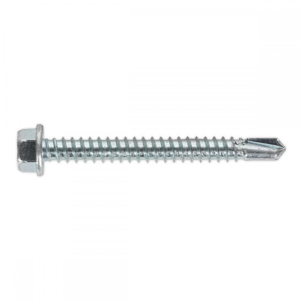 Sealey SDHX5550 Self-Drilling Screw 5.5 X 50Mm Hex Head Zinc Pack Of 100