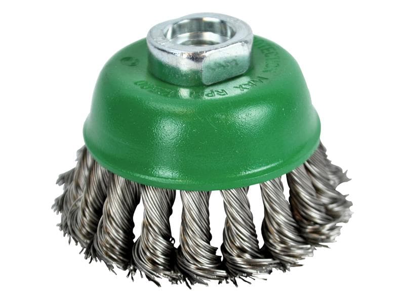 Faithfull Wire Cup Brush Twist Knot 65Mm M14X2 0.50Mm Stainless Steel Wire