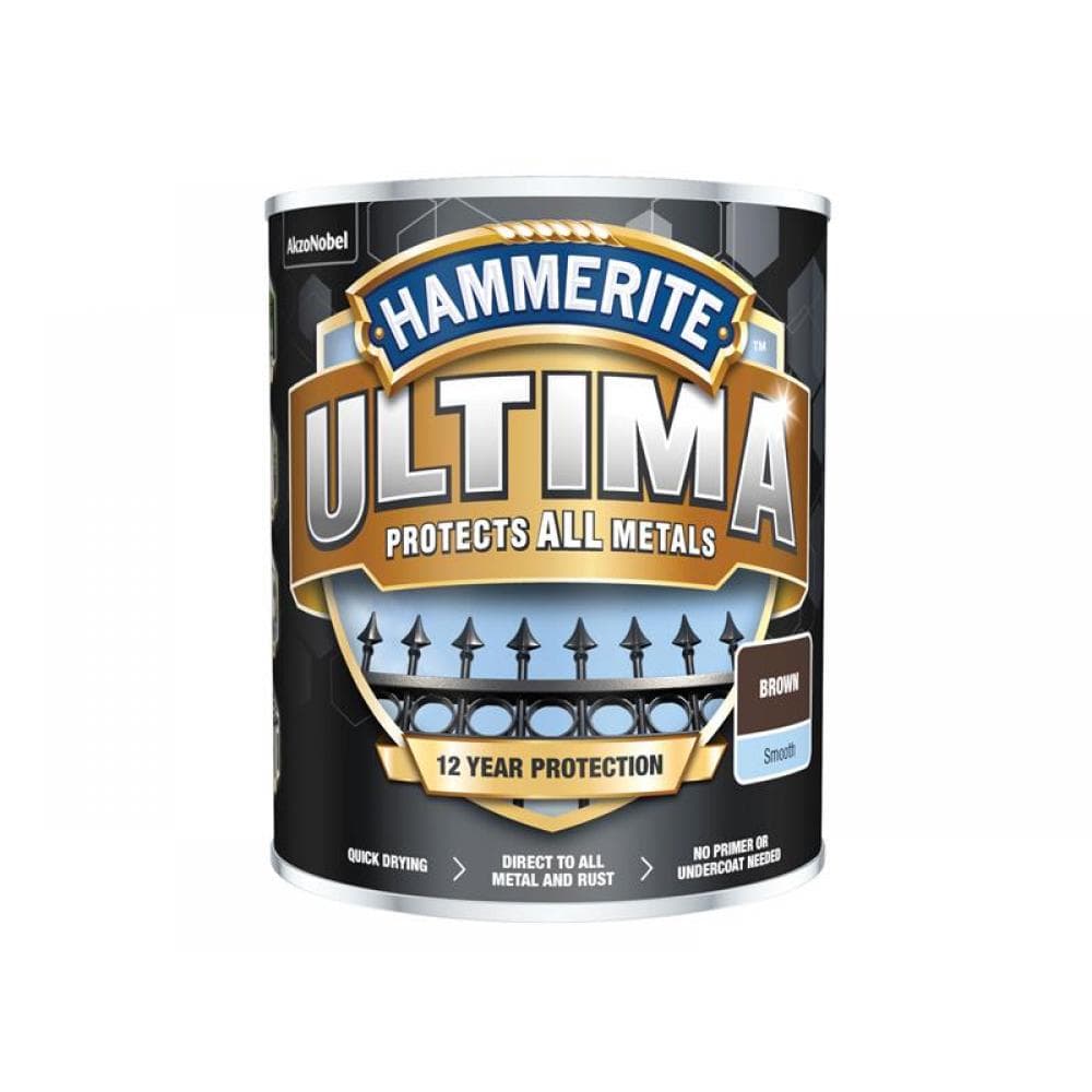 Hammerite 5362530 Ultima Metal Paint Smooth Brown 750Ml