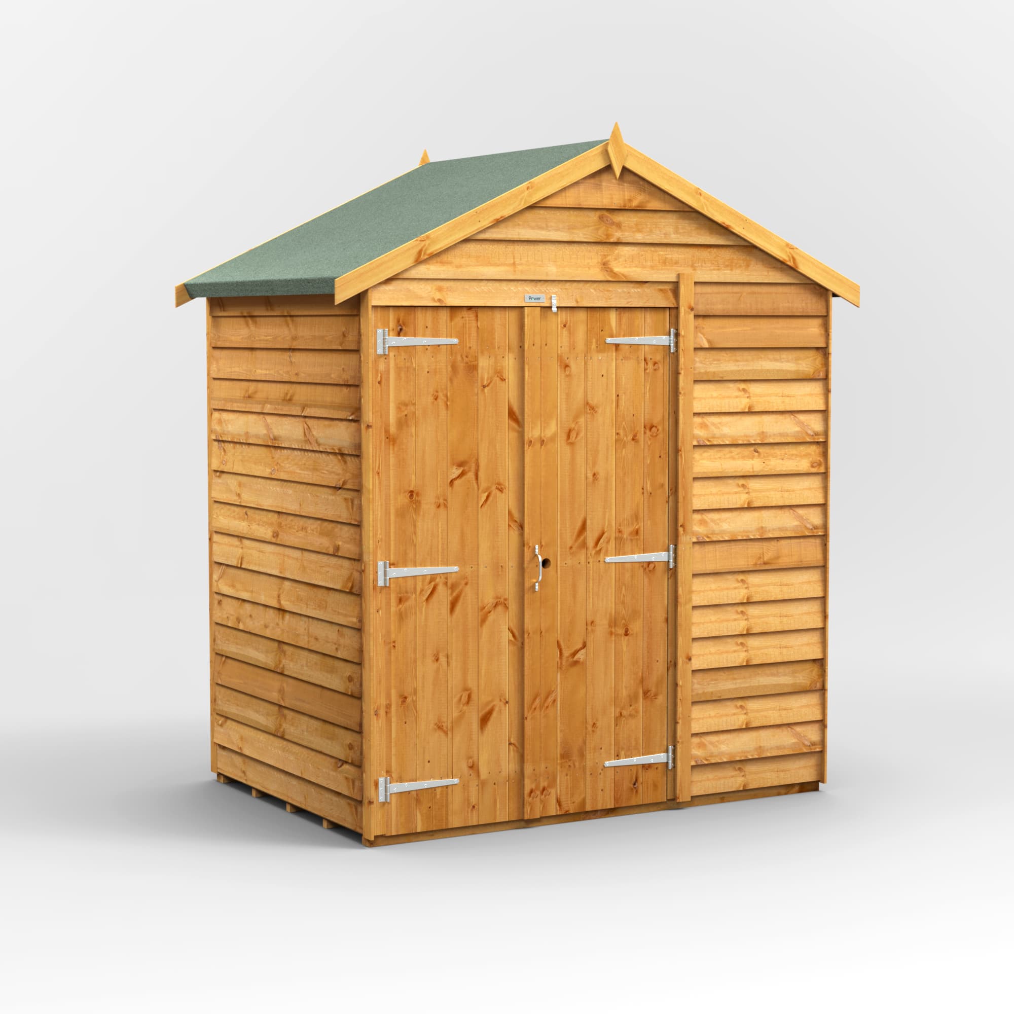 4 x 6 Power Overlap Apex Double Doors No Windows