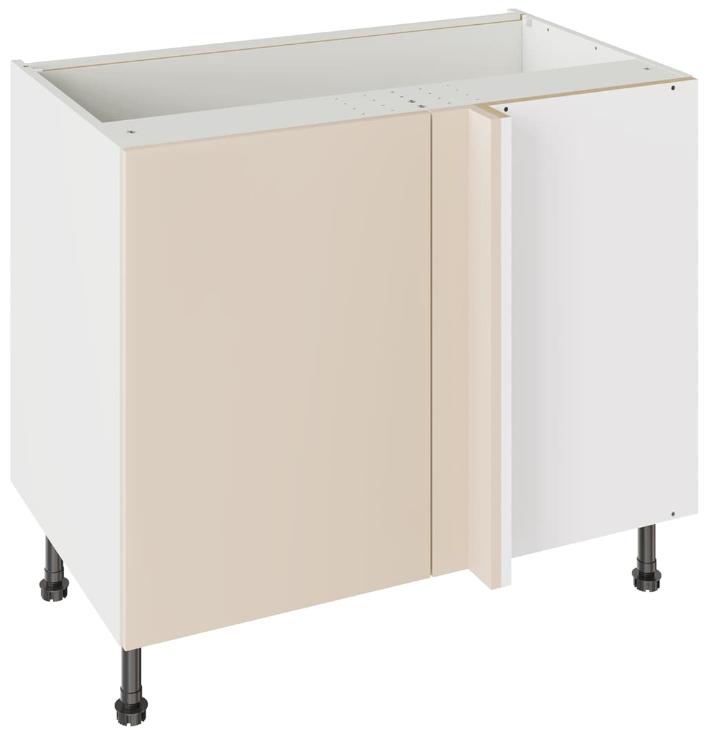 Flatpack 1000 Blind Corner Base Kitchen Cabinet Slab Supermatt Cashmere