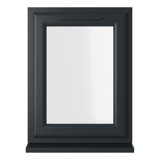 Crystal Double Glazed uPVC Grey/White Window Left Hung 610mm x 820mm Clear
