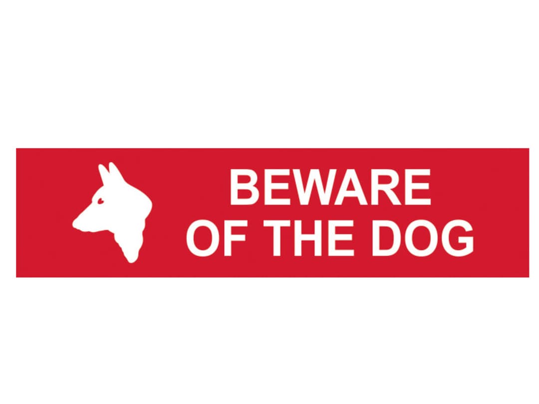 Scan Beware Of The Dog - PVC Sign 200 x 50mm 5251