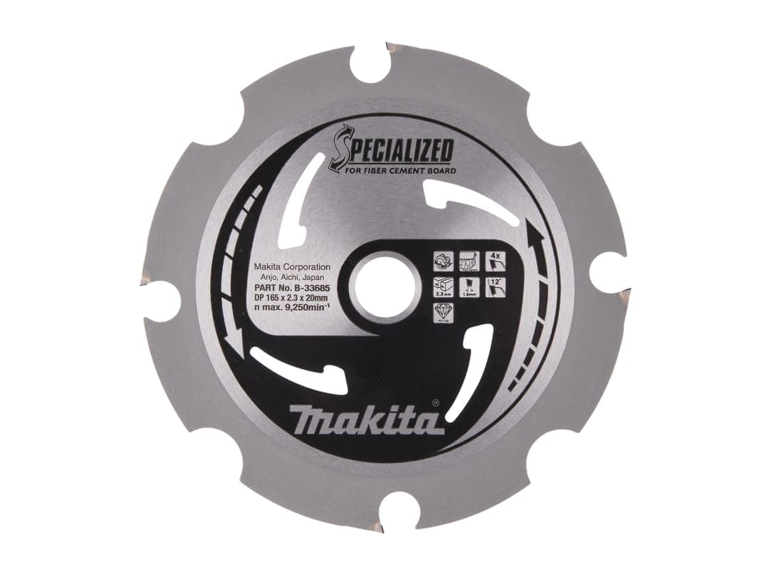Makita B-33685 Specialized Blade for Fibre Cement Board 165 x 20mm x 4T B-33685
