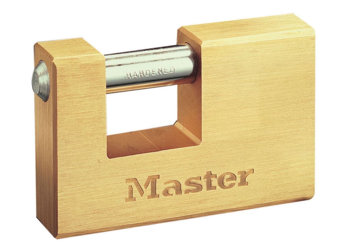 Master Lock Rectangular 76mm Solid Brass Body Shutter Padlock 607EURD