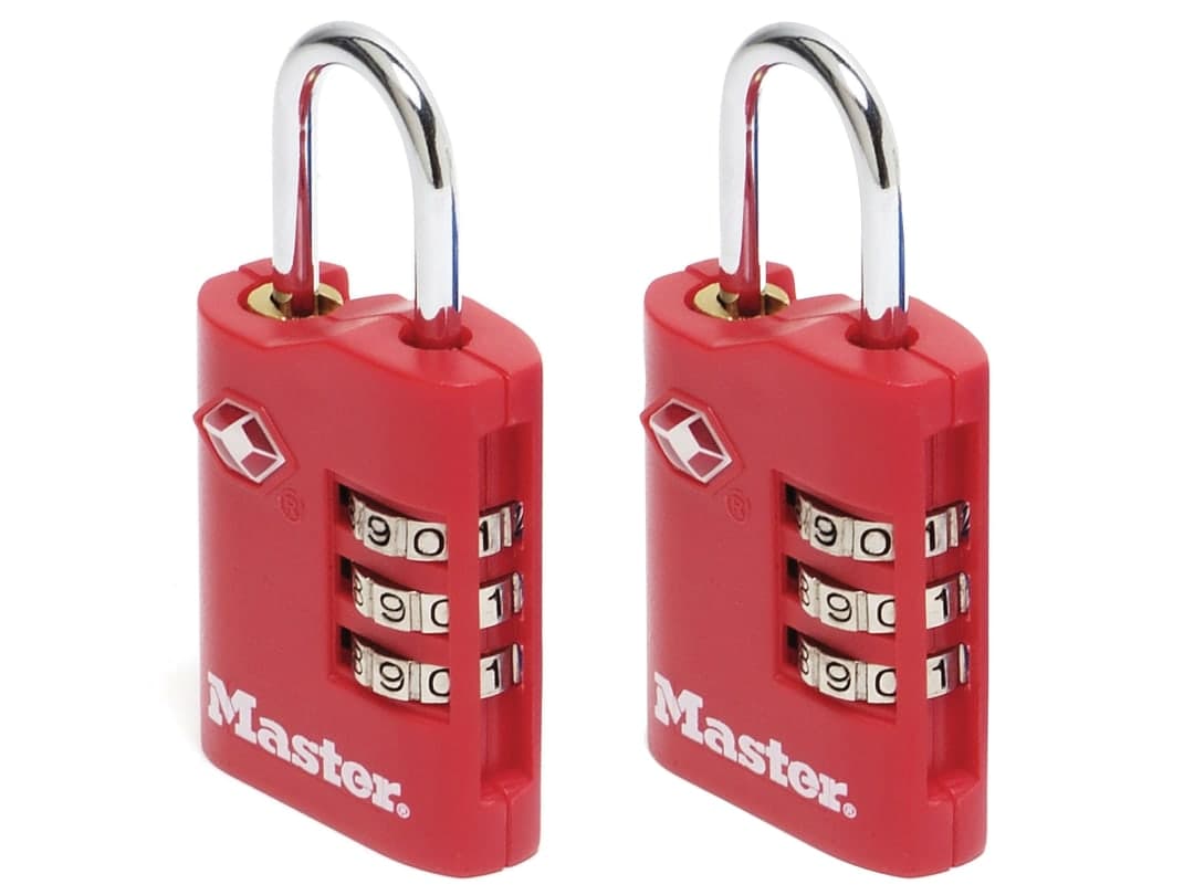 Master Lock TSA 3-Digit Combination Zinc 30mm Padlock x 2 4686EURT