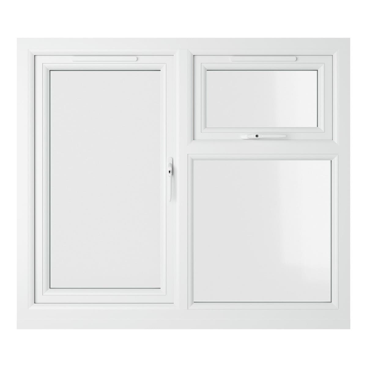 uPVC White Double Glazed Window - Right Handed - Side Hung/Top Opener - Clear Glass - 1190 x 190mm