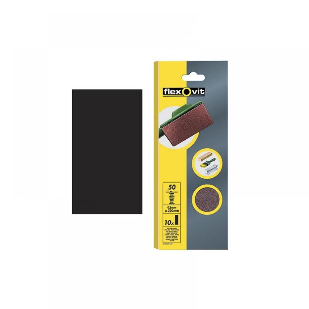 Flexovit 63642526327 1/2 Sanding Sheets Orbital Plain Medium 80 Grit (Pack 10)