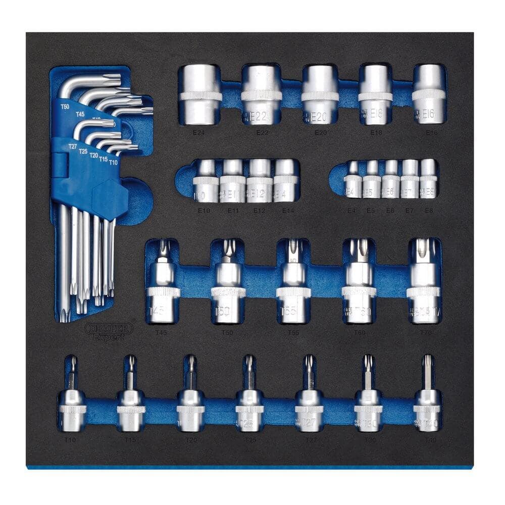 Draper Expert 63512 Draper Tx-Star® Screwdriver Insert Bits And Keys In 1/2 Drawer Eva Insert Tray (35 Piece) per set