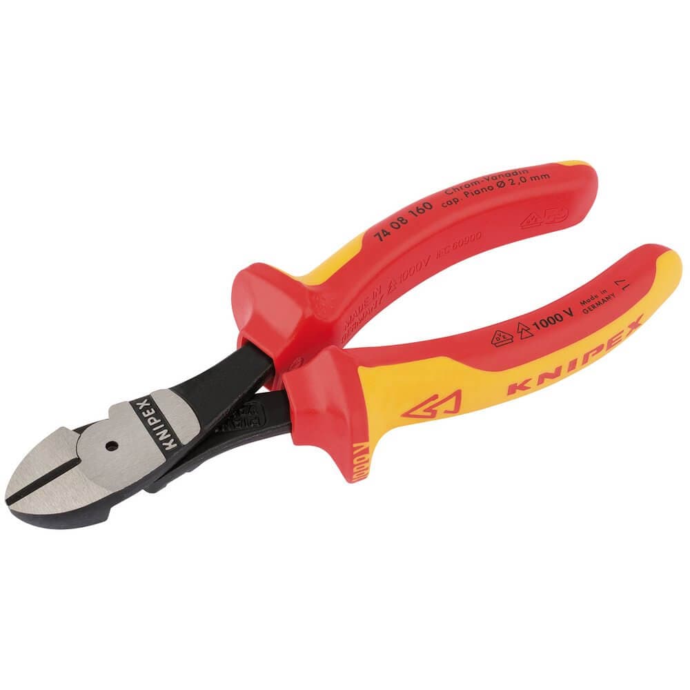 Knipex 32022 74 08 160Uksbe Vde Fully Insulated High Leverage Diagonal Side Cutters 160Mm each