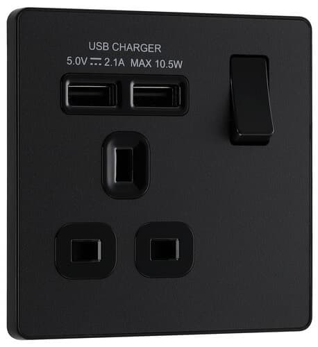 Nexus Metal Black Nickel Single Master Telephone Socket NBNBTM1-01
