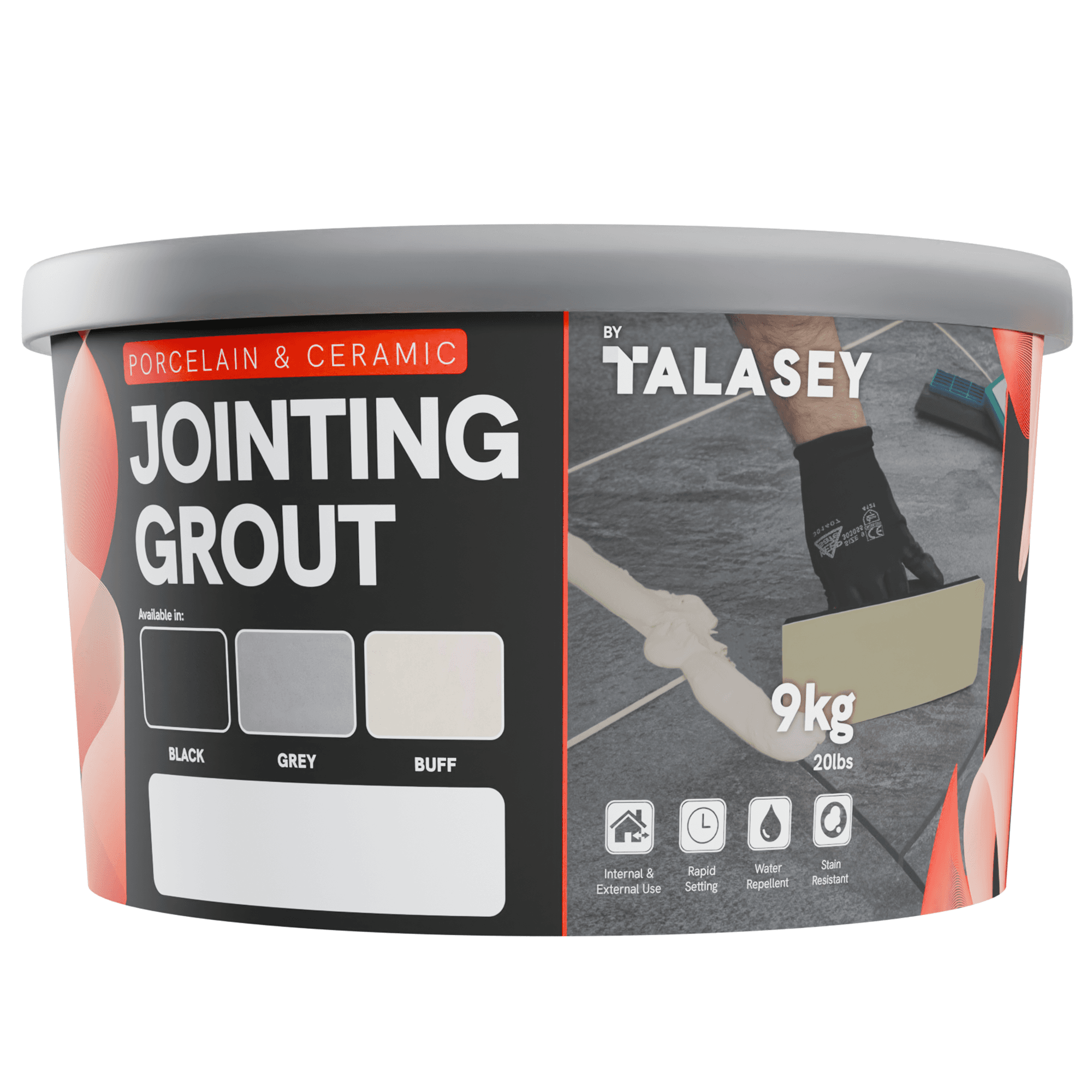 Pavetuf Black Jointing Grout Bucket, 9kg