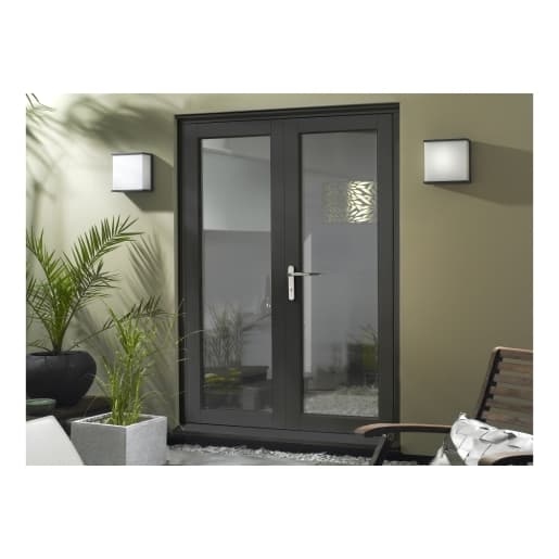Extenal Finished Grey Slimline French Doors 1490mm