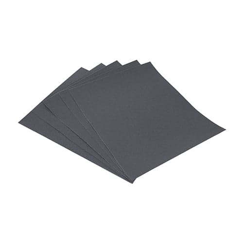 Wet & Dry Sandpaper Sanding Sheets - 600 Grit - Black 230 x 280mm (5 Sheets)