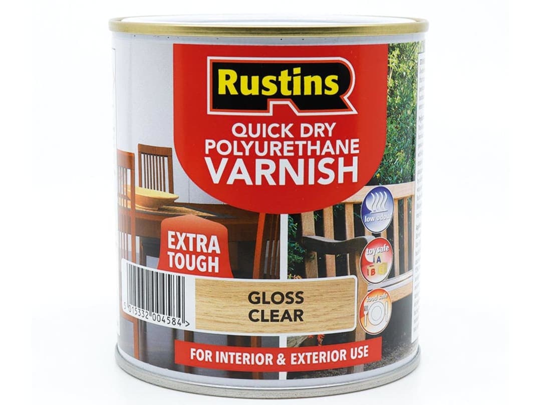 Rustins Quick Dry Polyurethane Varnish Gloss Clear 500ml POGCW500 POGCW500
