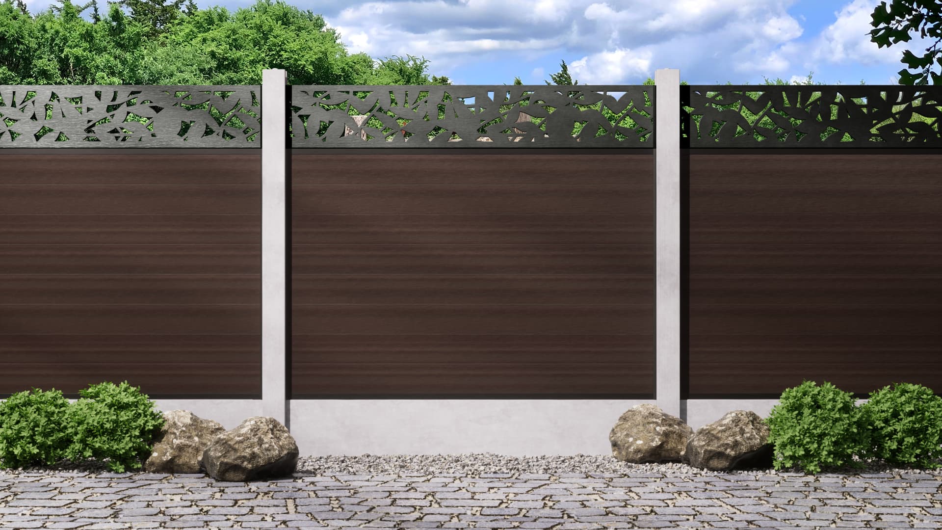 1.5m – Walnut – Amsterdam Decorative Panel With Fence