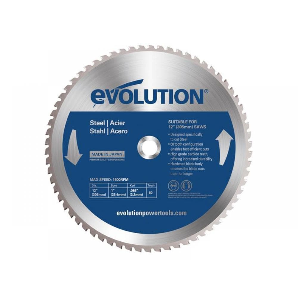 Evolution 60TBLADE12 Mild Steel Cutting Chop Saw Blade 305 X 25.4Mm X 60T