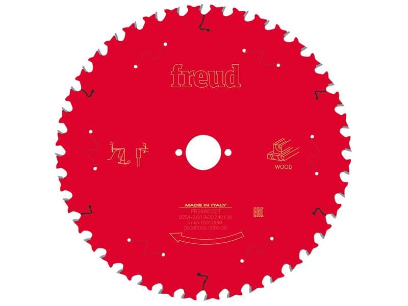 Freud F03FS09779 Wood Table Saw Blade 254 X 30 X 2.6/1.8Mm X 40T