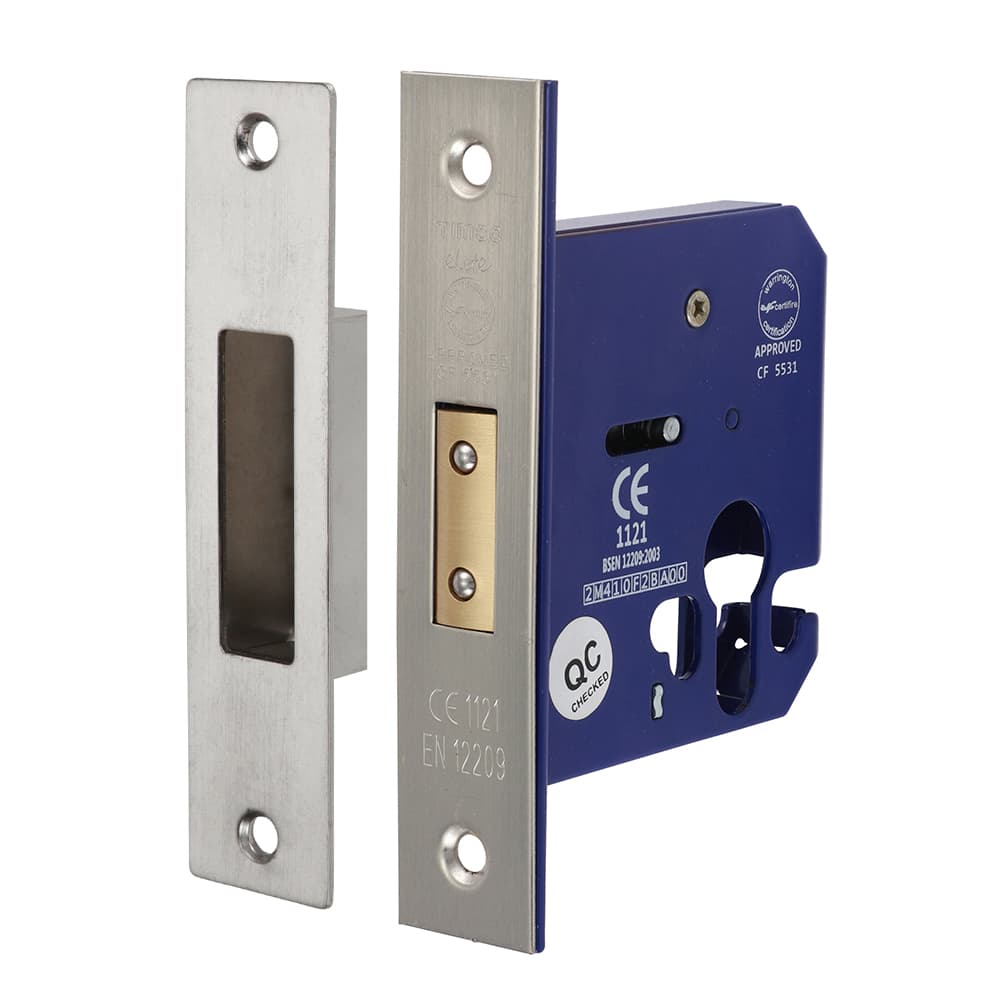 Timco 675955 Euro Deadlock - Satin Nickel 78Mm Box 1