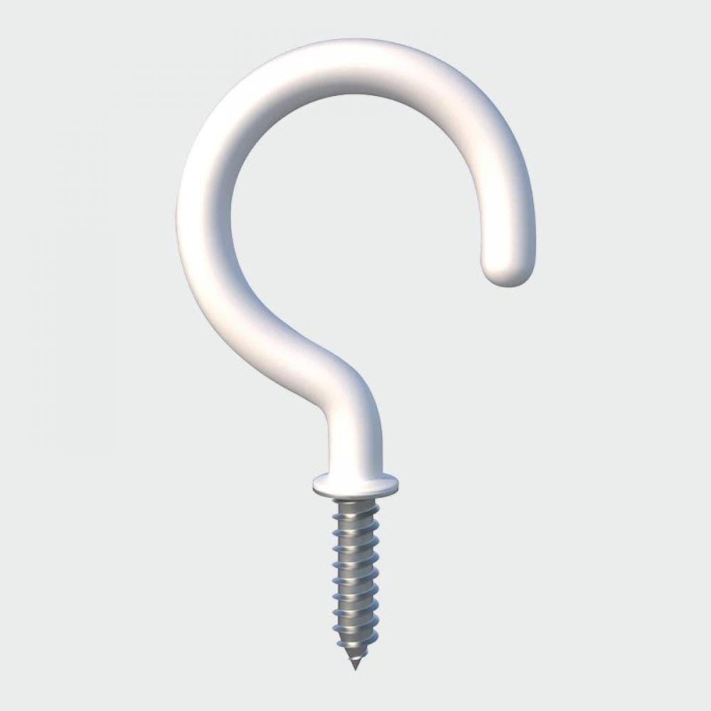 Timco 38SHWP Cup Hooks - Round - White 38Mm TIMpac 4