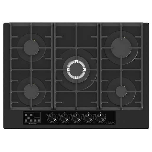 CDA HVG731mB 5 Zone Glass Gas Hob Matte Black