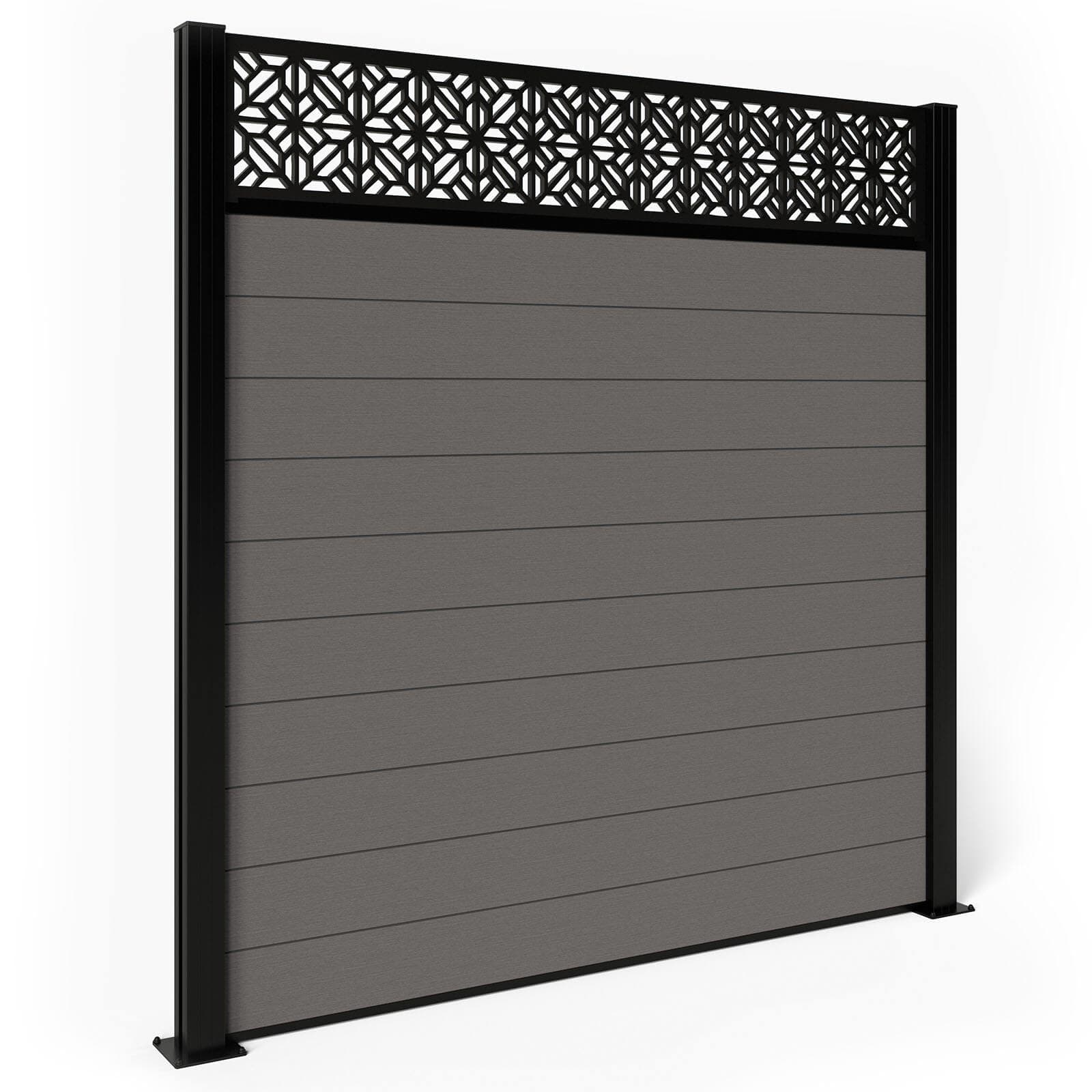 Composite Fence Panels - Ash with Aluminium Posts 1.8m