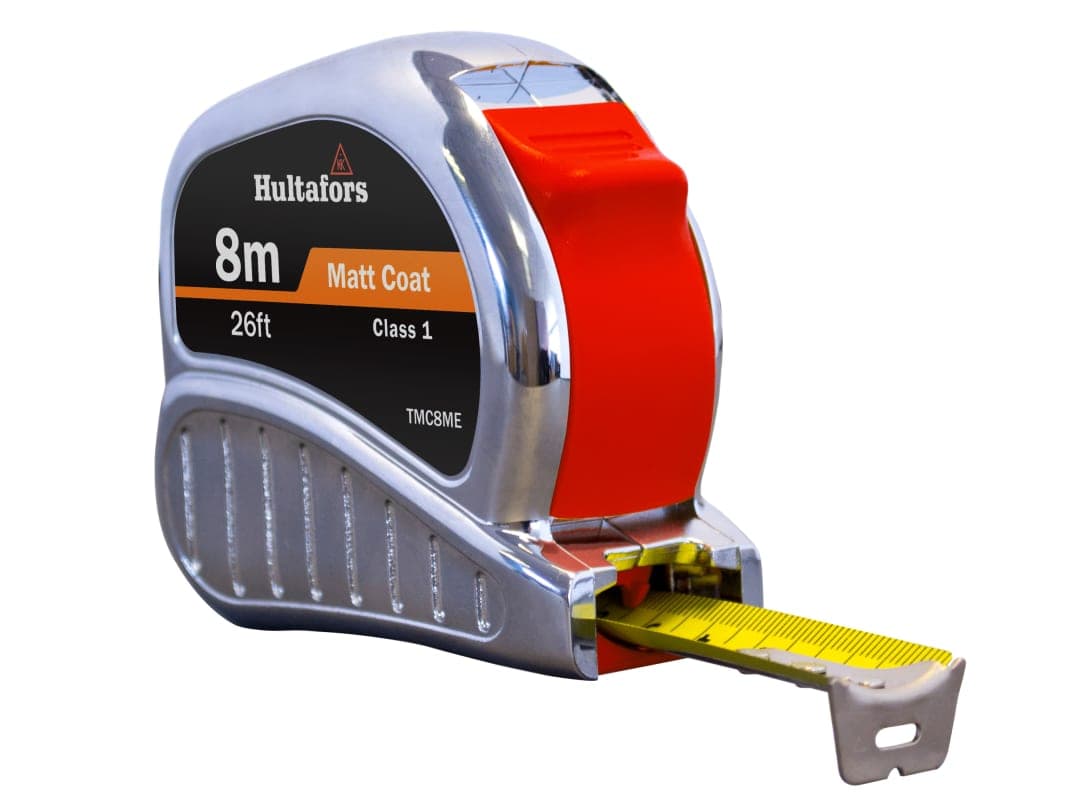 Hultafors TM8ME Chrome Tri-Matic Pocket Tape 8m/26ft (Width 25mm) 368213