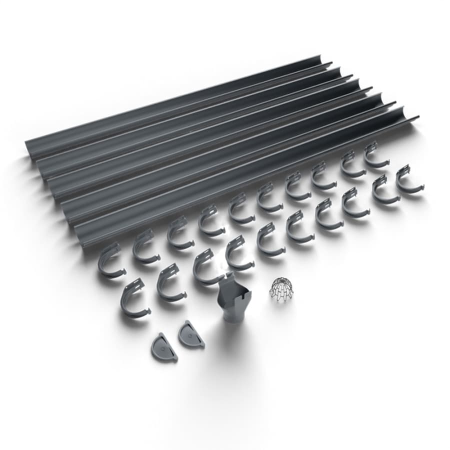 Galeco Steel Half Round Gutter Kit Graphite Grey - 135mm Diameter