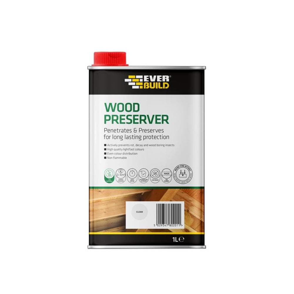 Everbuild Sika 482976 Wood Preserver Clear 1 Litre