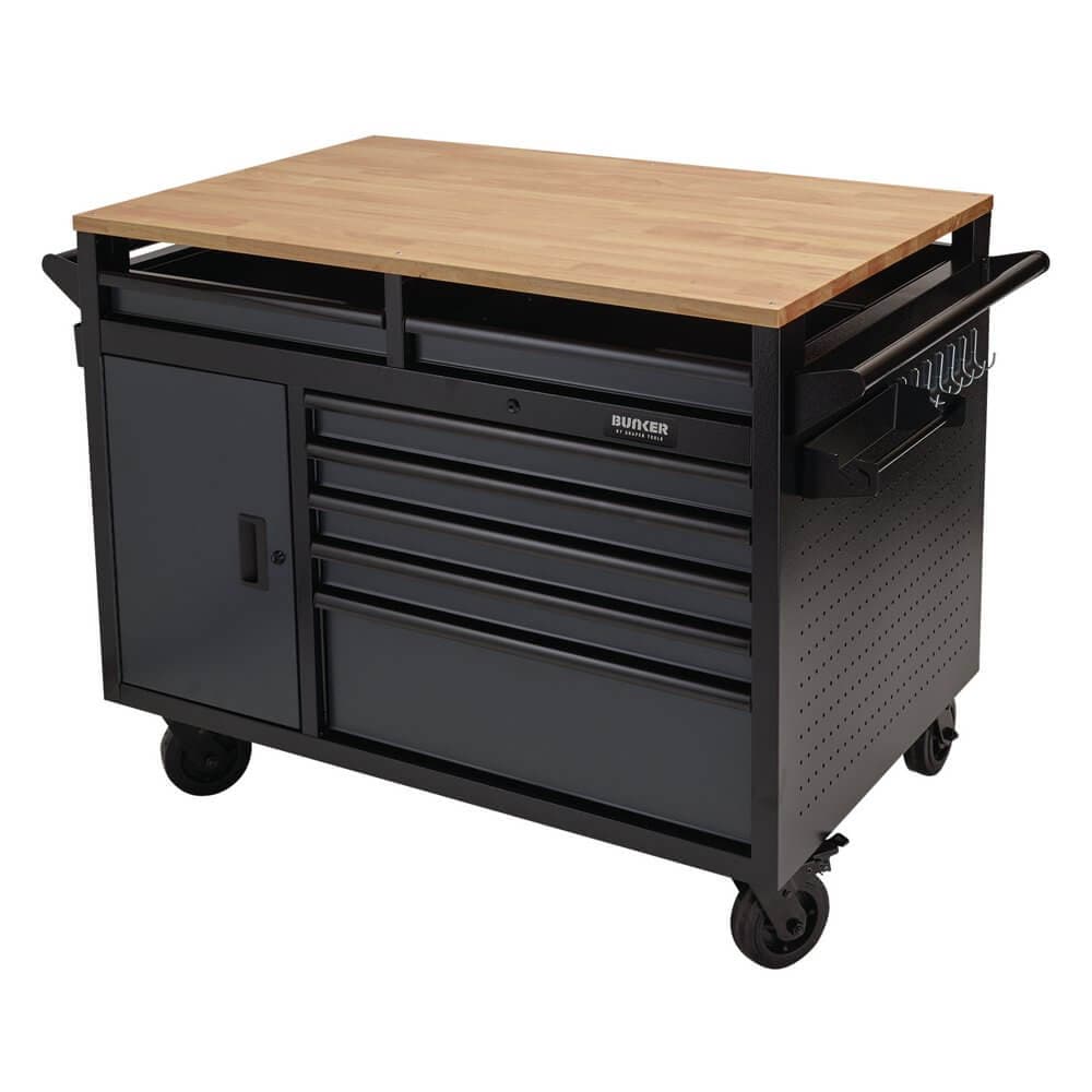 Bunker 08251 ® Multi-Functional Workbench Roller Tool Cabinet 14 Drawer 48in Grey 1