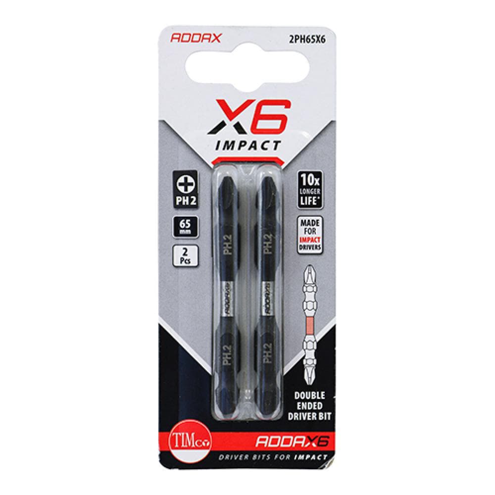 Timco 2PH65X6 Impact Driver Bits - Ph - Double Ended No.2 X 65 Blister Pack 2