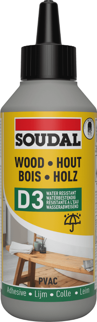 Soudal D3 Pvac Wood Adhesive White Dries Clear 250G 103968