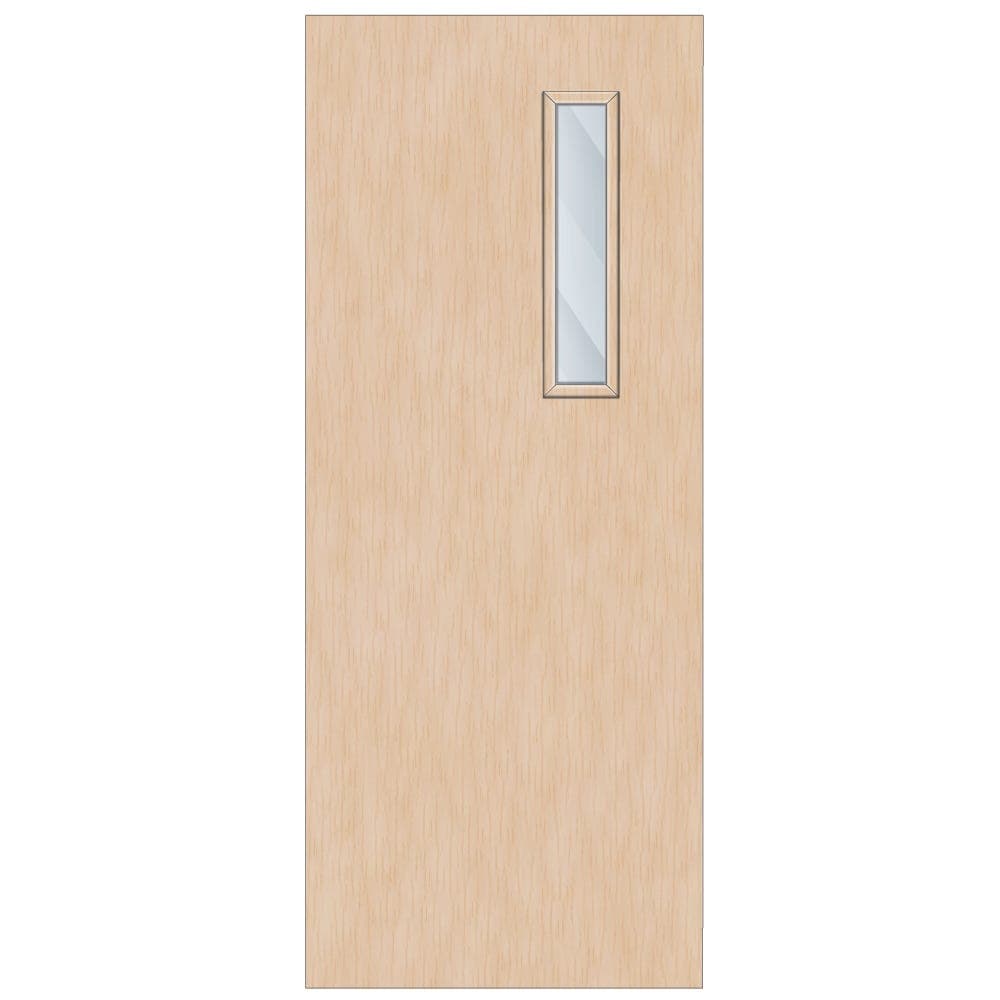 Crown Maple Solid Core FD30 Clear Glazed Internal Fire Door 1981mm x 762mm x 44mm | 600mm x 150mm VP