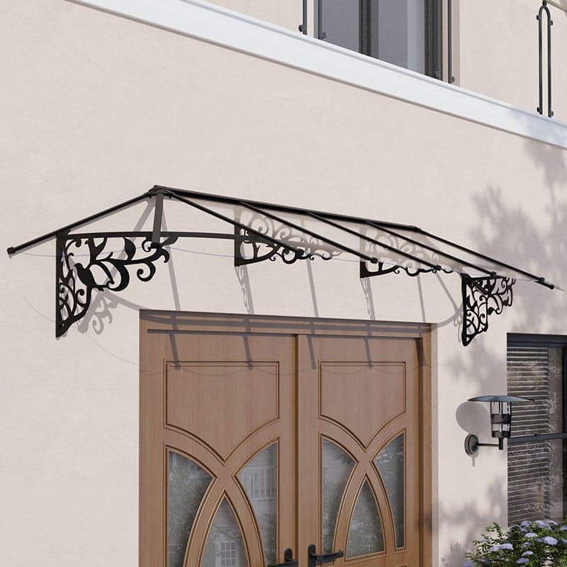 12â2 x 2â11 Palram Canopia Lily 3600 Black Clear Large Door Canopy (3.7m x 0.88m)
