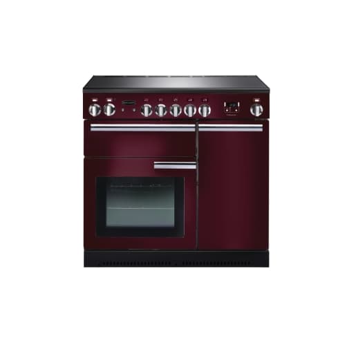Rangemaster Professional Plus Induction Range Cooker 90cm Cranberry with Chrome Trim - PROP90EICY/C