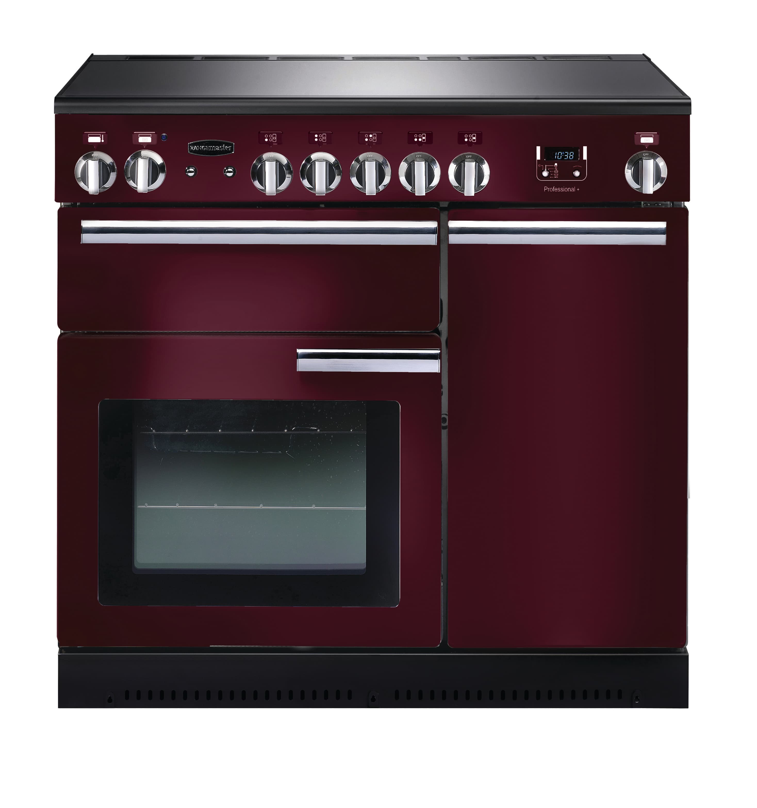Rangemaster Professional Plus Induction Range Cooker 90cm Cranberry with Chrome Trim - PROP90EICY/C