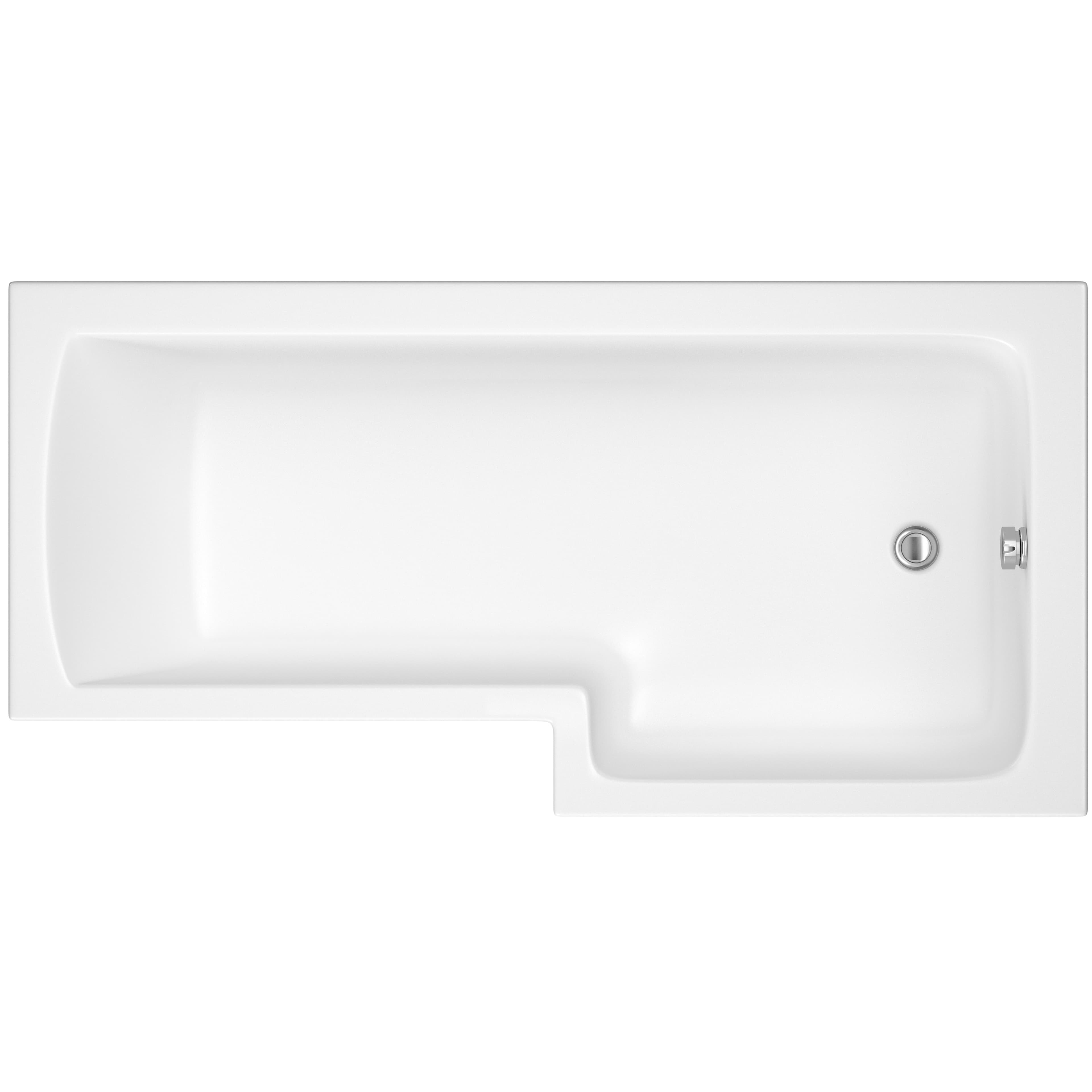 Bathrooms From Travis Perkins Alford L-Shaped Shower Bath 1700mm RH
