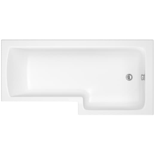 Bathrooms From Travis Perkins Alford L-Shaped Shower Bath 1700mm RH