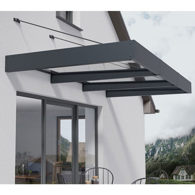 9â4 x 4â7 Palram Canopia Sophia XL 3000 Grey Clear Door Canopy (2.86m x 1.4m)