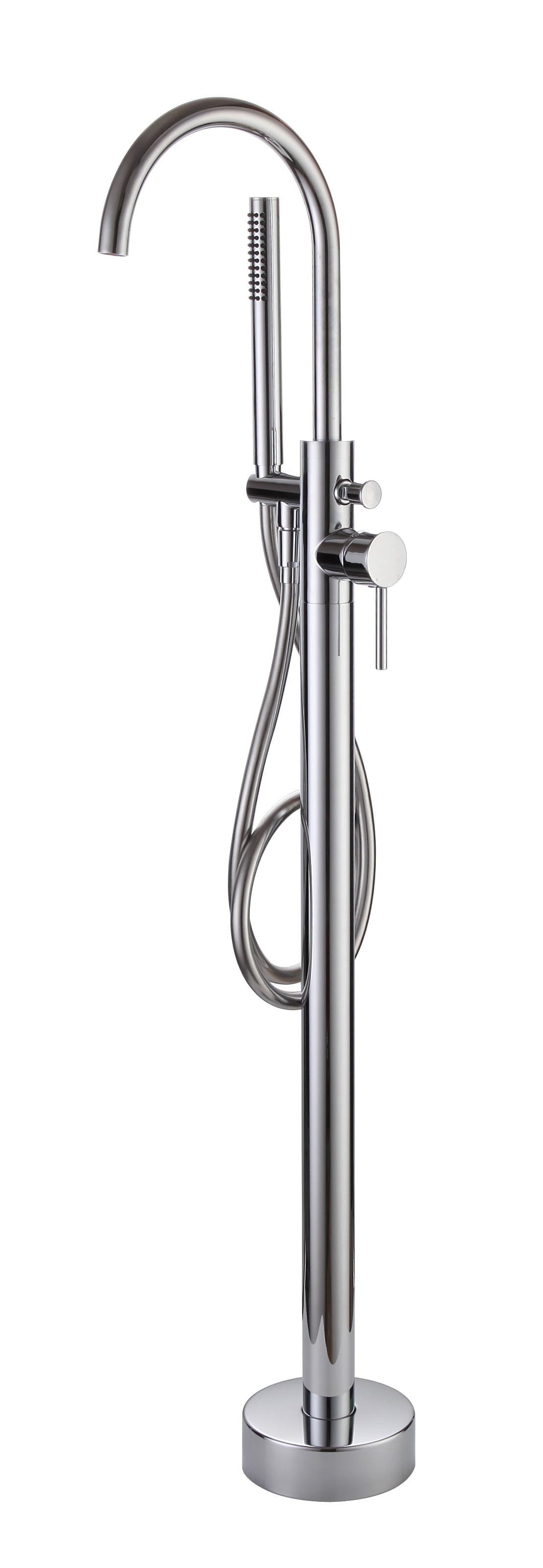 Scylla Round Freestanding Bath/Shower Mixer - incl. Shower Kit - Gunmetal Grey