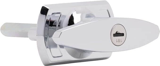 Garage Door 'T' Handle Twist/Lock Operation - Diamond Spindle - Polished Chrome - Hardware Solutions