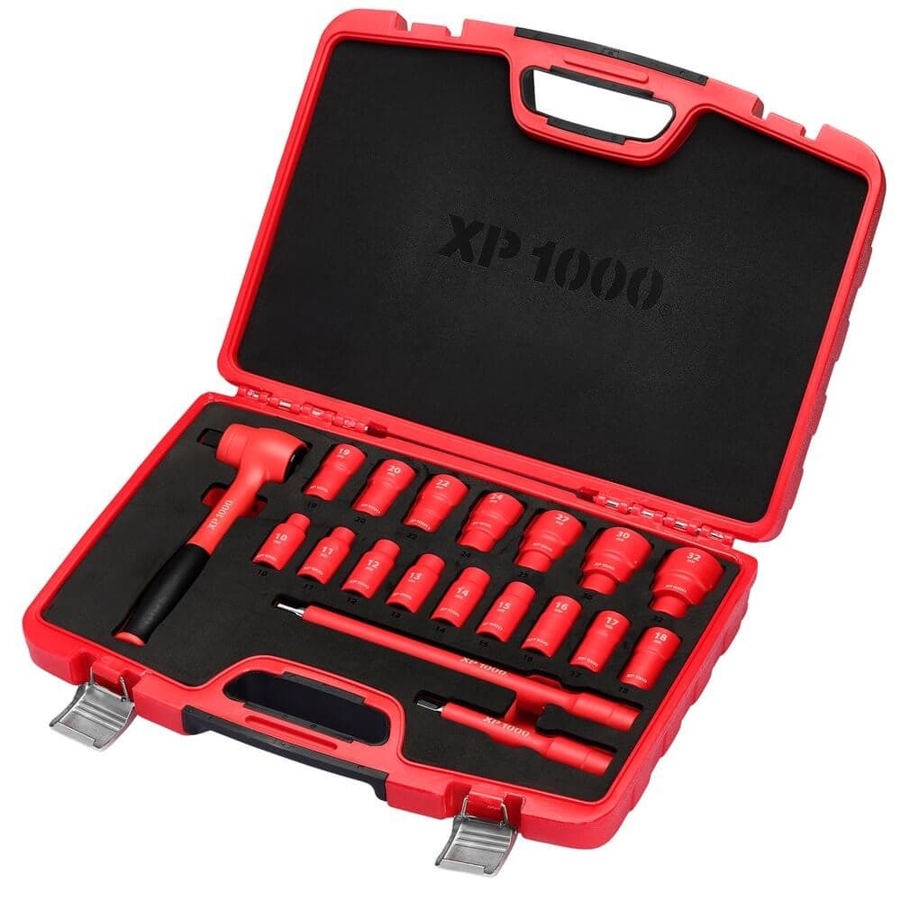 Xp1000 ® Vde Metric Socket Set 1/2in Sq. Dr. (19 Piece) Pk 1 17671