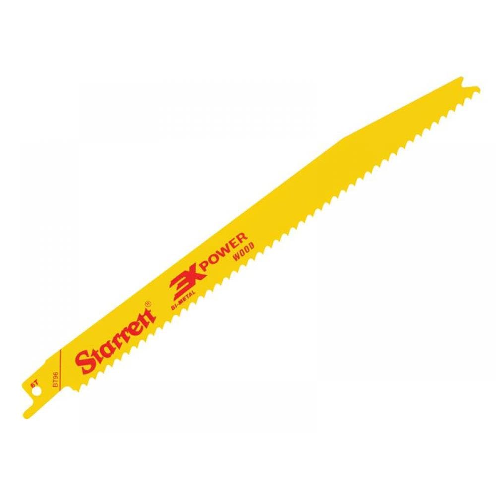 Starrett BT96-5 Bt96-5 Bi-Metal Reciprocating Blade Wood Tapered 228Mm 6 Tpi (Pack 5)