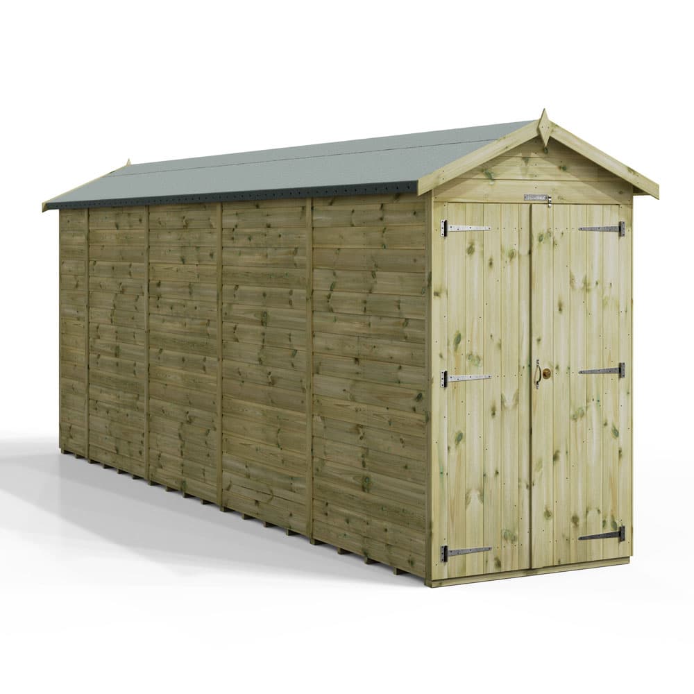 Powersheds 18x4 Premium Powersheds Apex No Windows Double Doors